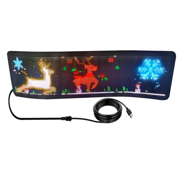 Светодиодная индикаторная панель, светодиодная матричная панель USB 5V, программируемая смарт-приложением рекламная вывеска со светодиодным дисплеем в виде прокрутки рекламы в автосалоне