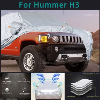 Для Hummer H3 210T Водонепроницаемые автомобильные чехлы с защитой от солнца, ультрафиолета, пыли, дождя, снега, Защитный чехол для авто