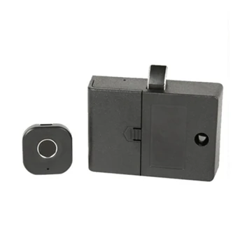 1Set Tuya Bluetooth APP Замок Ящика Шкафа Отпечатков Пальцев Цифровой Файл Письмо Бесключевая Биометрическая Мебель Электронный Черный Металл