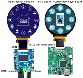 IPS 2,8-дюймовый 40-контактный TFT ЖК-дисплей с Круглым экраном ST7701S Контроллер SPI + RGB Интерфейс 480 * 480 HDMI-совместимый Интерфейс Плата Привода