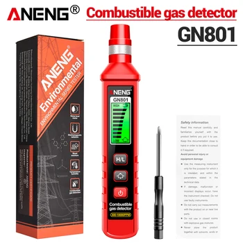 Детектор утечки газа ANENG GN801 Газочувствительный Полупроводящий Детектор 300-10000PPM Газовый Монитор ЖК-дисплей Звуковая Сигнализация Инструмент Для Тестирования Газа