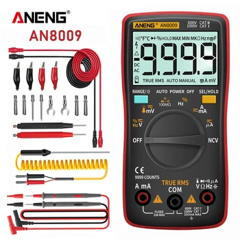 ANENG AN8009 Цифровой мультиметр, тестеры транзисторов, Конденсаторный среднеквадратичный тестер, автомобильный измеритель электрической емкости, температурный диод