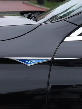 2 шт. Металлический Тюнинг кузова автомобиля Декоративные наклейки на переднюю дверь автомобиля для Mercedes Benz AMG W204 с логотипом Автомобильные Аксессуары