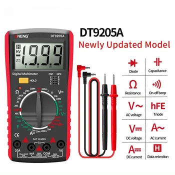 DT9205A HD Цифровой профессиональный мультиметр True RMS, Автоматический тестер переменного/ постоянного напряжения, тока, звуковой сигнал, электрический мультиметр