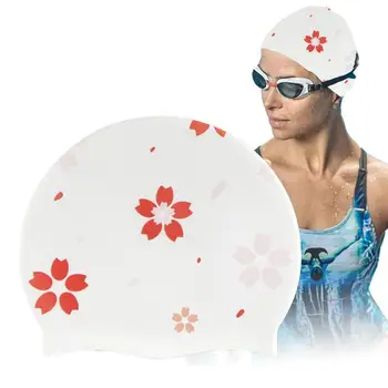 Унисекс-Плавательные шапочки для взрослых, 3D Удобные прочные силиконовые шапочки для защиты ушей, Плавательные шапочки, 3D удобные прочные силиконовые