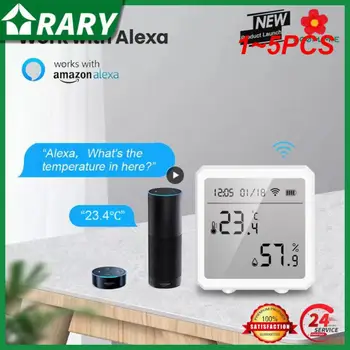 1-5 шт. Tuya Zigbee3.0 Умный Датчик Температуры и Влажности Беспроводной Термометр с ЖК-Экраном Цифровой Дисплей Работа с Alexa