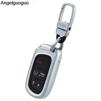 Angelguoguo Автомобильный чехол для защиты ключей из алюминиевого сплава подходит для Jeep Cherokee /Dodge ram / Journey / Viaggio / GRAND CHEROKEE