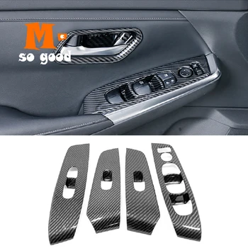 Крышка панели управления стеклоподъемником из АБС-матового/ углеродного волокна, отделка дверного стекла для Nissan Sentra 2020 Аксессуары
