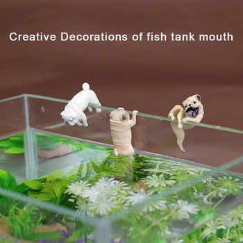Креативные украшения для собак для аквариума, имитирующие мультяшных собак-скалолазов, подвесной декор для озеленения стен аквариума