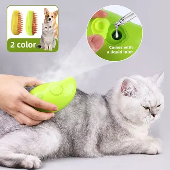Электрическая массажная расческа для кошек и собак, силиконовая щетка для депиляции, перезаряжаемая расческа для кошек, плавающая расческа для удаления волос