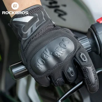 Официальные перчатки Rockbros Лето Осень Дышащие мотоциклетные противоударные велосипедные перчатки Мотоциклетные перчатки с сенсорным экраном