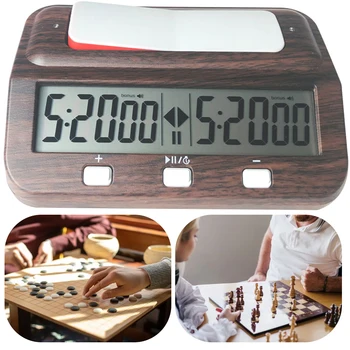 Цифровой шахматный таймер Международные шахматные часы на батарейках Портативный секундомер для настольной игры ЖК-дисплей для семейного личного использования