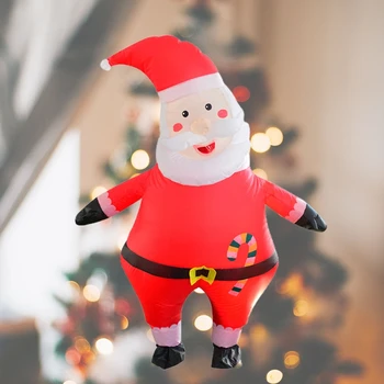 Надувной Рождественский костюм Санты Унисекс для взрослых, Рождественский Надувной Забавный Праздничный костюм высотой 150-190 см