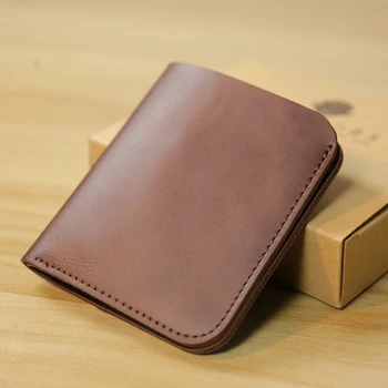 Мужской ретро-маленький кошелек из спилка, ультратонкий короткий кошелек, Тонкие держатели для карт, минималистичный дизайн, высококачественная мужская сумка для денег