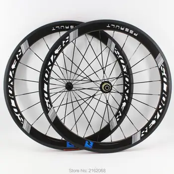 1 пара Новейших 700C 50 мм решающих колесных дисков Дорожного велосипеда 3K UD 12K полностью карбоновых велосипедных колесных пар с аэро-спицами шириной 23-25 мм