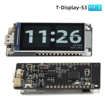 T-Display-S3 Плата разработки беспроводного модуля LCD Wi-Fi BT5.0 ESP32-S3R8 Двухъядерный микропроцессор LX7 USB Li Dual Power