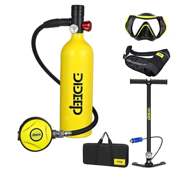 Комплект баллонов для подводного плавания DIDEEP объемом 1 л Мини-кислородный баллон, Респиратор, воздушный баллон, ручной насос для подводного плавания, снаряжение для дайвинга
