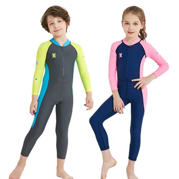 Детский купальник из спандекса, детский гидрокостюм для серфинга, подводный костюм для подводного плавания, цельный купальник с длинными рукавами для мальчиков и девочек