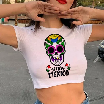 Мексика топовые женские комические японские футболки женская забавная японская одежда 2000-х годов