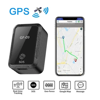 Автомобильный GPS-трекер Mini GF 09 Отслеживание в режиме реального времени Противоугонный локатор с защитой от потери данных, Прочное магнитное крепление, устройство для определения местоположения SIM-карты