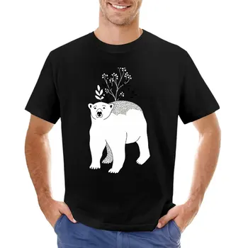 Футболка с белым медведем, быстросохнущая рубашка, короткая футболка, мужские футболки с рисунком аниме