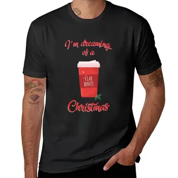 Я мечтаю о Плоском Белом Рождестве - Забавная футболка с каламбуром для любителей кофе, одежда в стиле хиппи, мужские футболки чемпионов