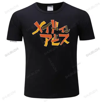Мужские свободные футболки с круглым вырезом, черные новые Футболки с логотипом Made In Abyss, летняя футболка европейского размера, бесплатная доставка, модная брендовая футболка homme