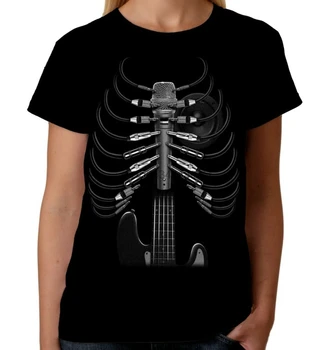 Женская футболка с усиленной гитарой, гитарист рок-н-ролла, байкер A15034