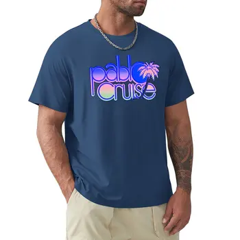 Футболка с логотипом Pablo Cruise в пастельных тонах с радужным принтом, винтажная одежда, футболки на заказ, создайте свою собственную футболку нового выпуска, мужские высокие футболки