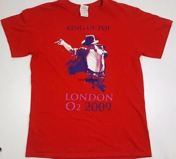 Концерт Майкла Джексона в Лондоне O2 2009 Король поп музыки Красная футболка Размер S