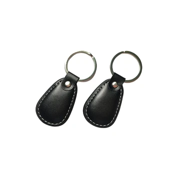 Черные брелоки RFID Smart EM ID с частотой 125 кГц, доступные только для чтения, кожаный брелок-маркер бесконтактного доступа, брелок-метка RFID