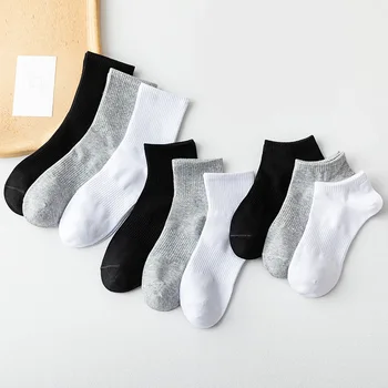 Носки из чистого белого хлопка, женские носки-трубки, летние носки, тонкие хлопковые мужские носки, спортивные носки оптом