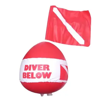 Мяч для подводного плавания Diver below Ball с Флажком для Погружения ПВХ для Снаряжения для Подводного плавания Free Diving Swim