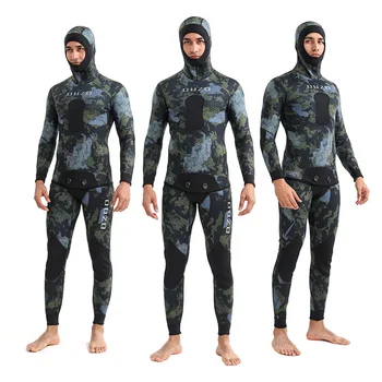 3 мм Неопреновый гидрокостюм для мужчин, костюм для подводной охоты, Камуфляжный Камуфляж с капюшоном, костюм для свободного плавания с аквалангом.