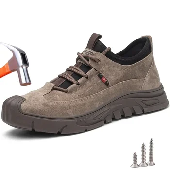 Мужская защитная обувь для сварки с защитой от ожогов, защитные ботинки со стальным носком, защита от ударов и проколов, промышленная рабочая обувь