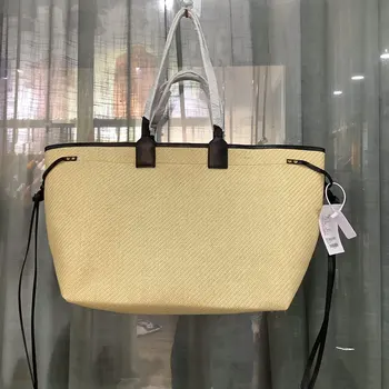 2023 Новая Полосатая сумка Простая Модная Женская Сумка Через Плечо Большой Емкости, Цветная Холщовая сумка