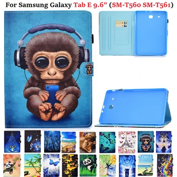 Симпатичные Животные Нарисовали Принципиально Для Samsung Galaxy Tab E 9,6-дюймовый Чехол для планшета Samsung Tab E SM-T560 SM-T561 SM-T560NU Чехол