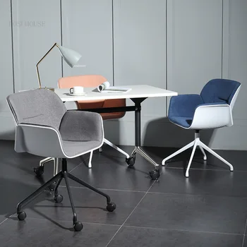 Скандинавские креативные Офисные Стулья Простое Учебное Компьютерное Кресло Бытовая Офисная Мебель Вращающееся Кресло Современное Одиночное Игровое Кресло