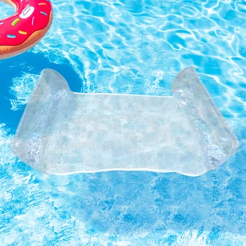 Водный гамак, кресло для отдыха, Портативный надувной плавающий матрас для плавания, ПВХ, складной с блестками, игрушка для вечеринки в бассейне для взрослых