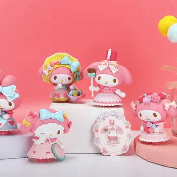 7 разных стилей, игрушки-фигурки для чаепития Kawaii My Melody, Милые украшения для торта из ПВХ, подарки-фигурки для девочек