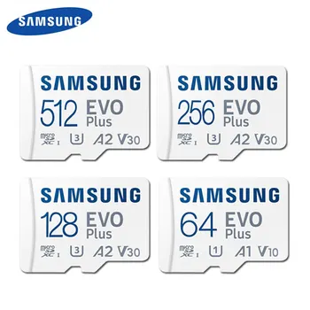 SAMSUNG EVO Plus Micro SD 64GB Memori Карта Памяти C10 TF microSD Карты SDXC 128 ГБ 256 ГБ 512 ГБ U3 V30 4K Для Камеры Дрона Телефона
