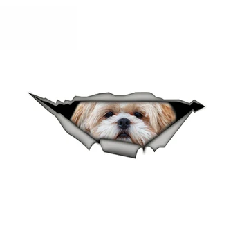 Наклейка с изображением животного на автомобиль, забавная наклейка с собакой, наклейка для творческого совершенствования, водонепроницаемая виниловая декоративная наклейка, 10 см