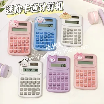 Калькулятор Sanrioed Канцелярские принадлежности для студентов Kawaii Математический класс Офисный подарок Мини аниме Hello Kitty Kuromi Милые Подарки для девочек