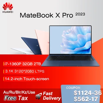 2023 Ноутбук HUAWEI MateBook X Pro i7-1360P 16/32 ГБ 1/2 ТБ 13-ядерный Ноутбук с 14,2-дюймовым сенсорным экраном 3.1k HDR Vivid LTPS