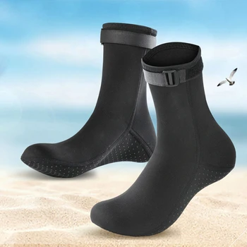 короткие носки для гидрокостюма 3 мм, зимние Теплые ботинки унисекс для дайвинга и серфинга, нескользящий неопрен, пригодный для носки, портативный и легкий для водных видов спорта
