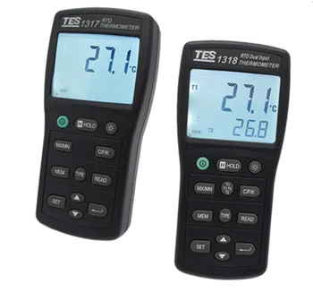 TES-1317 / TES-1318 Платиновый термометр RTD 2-канальный Pt 3916/3926/385 без датчика термопары